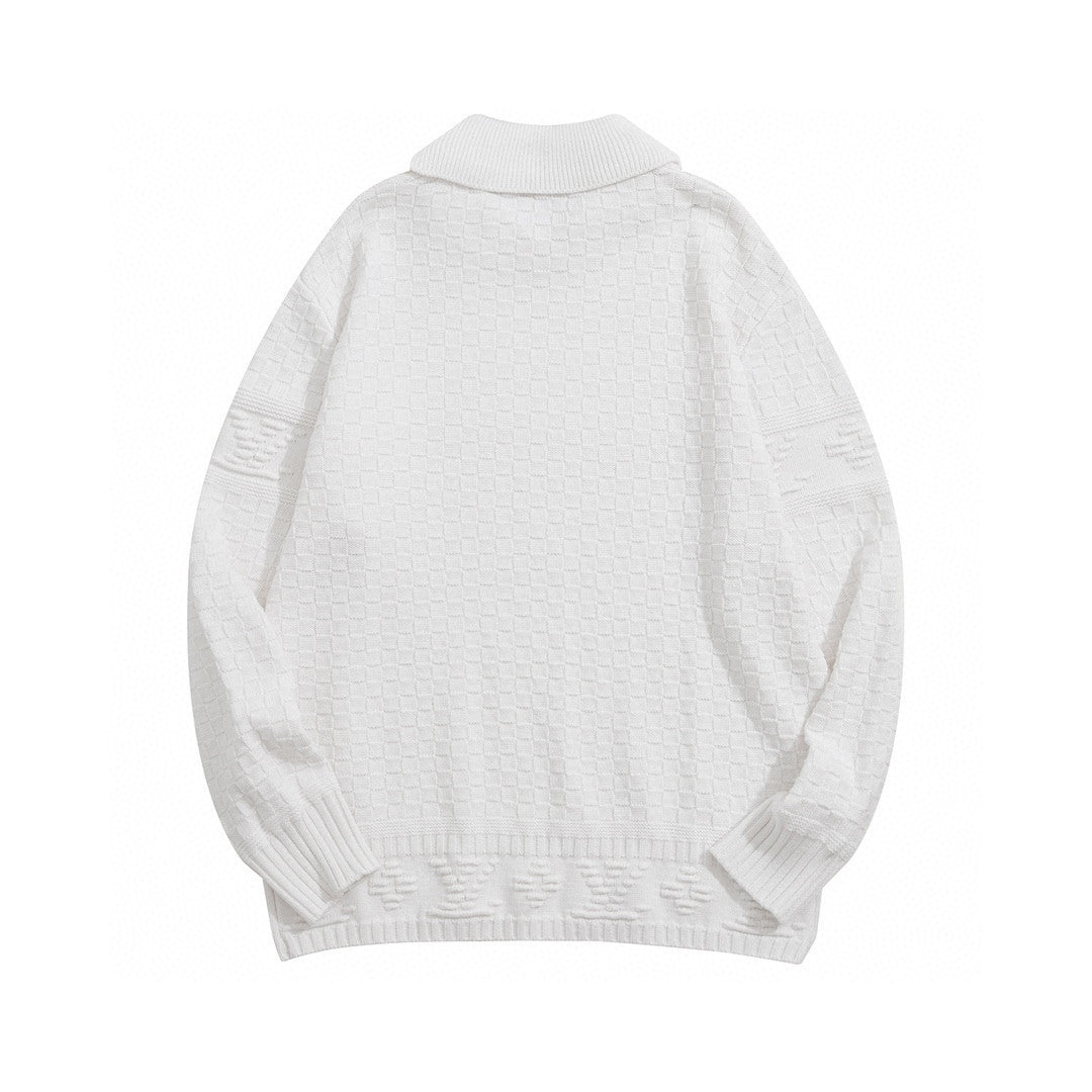 Louis Vuitton Damier Polo Neck Knitted Long Sleeve Pullover Sweater #21884