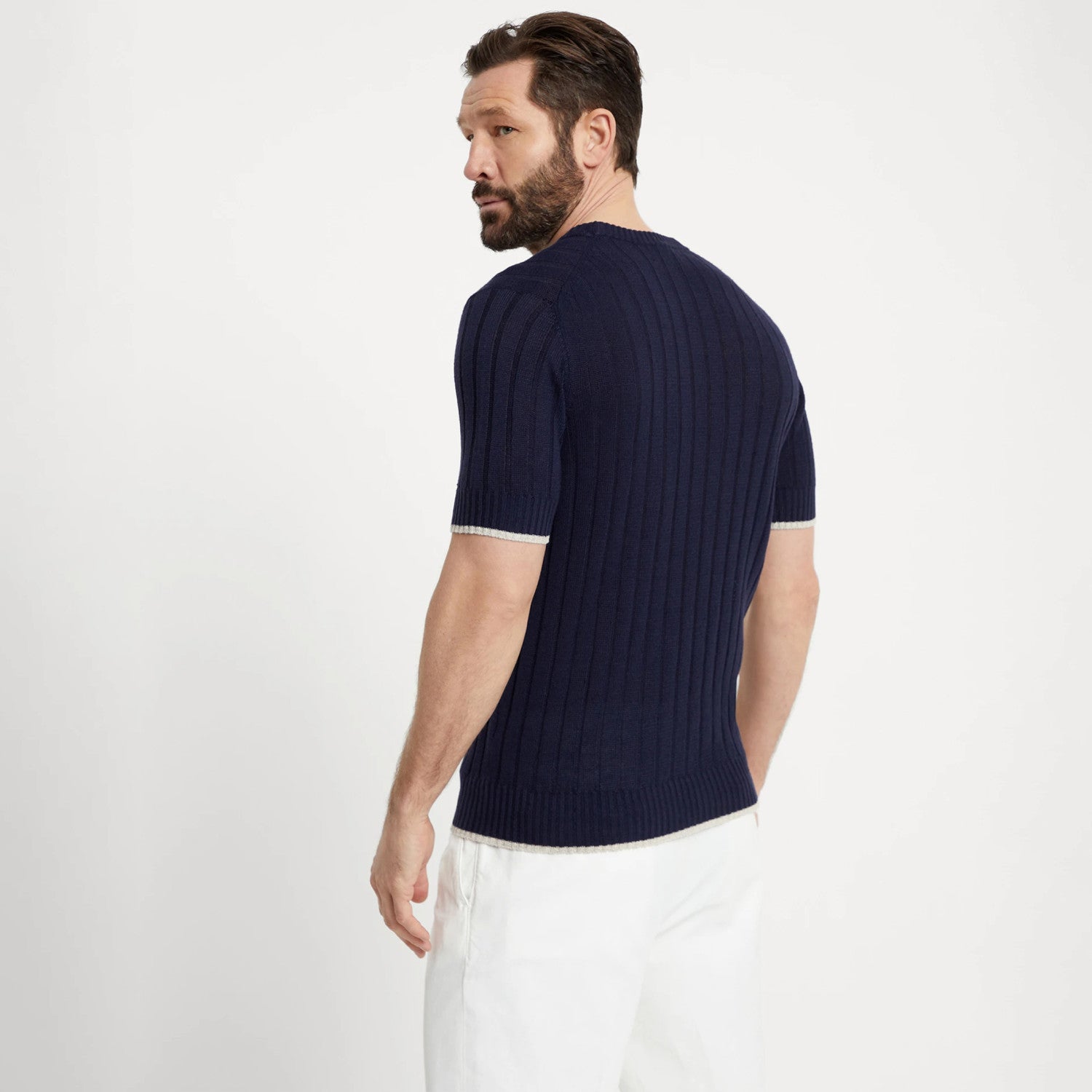 Brunello Cucinelli Spring And Summer Men's Flat Ribbed Linen And Cotton Knitted T-Shirt Fashion Trend Casual Comfortable Round Neck T-Shirt Ngvp #1348