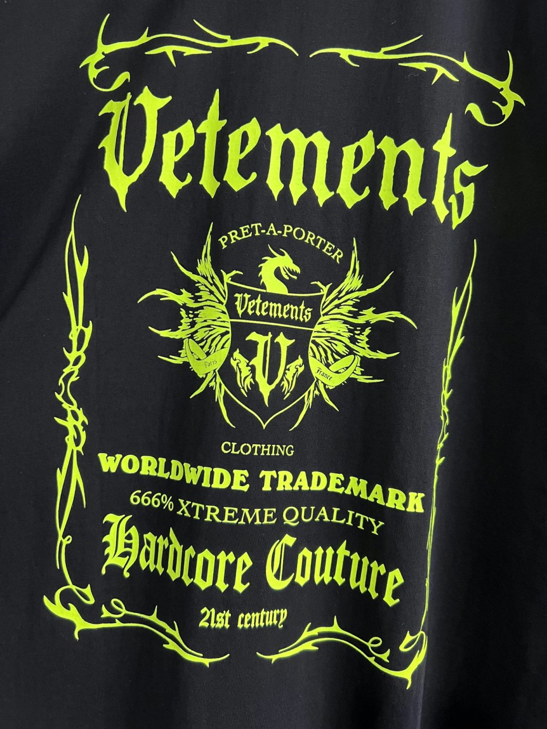 Vetements Men's Summer Solid Colour Monogram Printed Round Neck Cotton Short Sleeve T-Shirt #76923