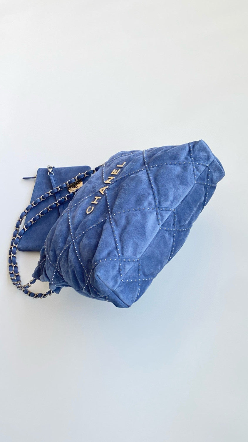 Chanel Women's Solid Colour Chain Shoulder Strap Denim Shoulder Tote Shopper Bags Bag #76917