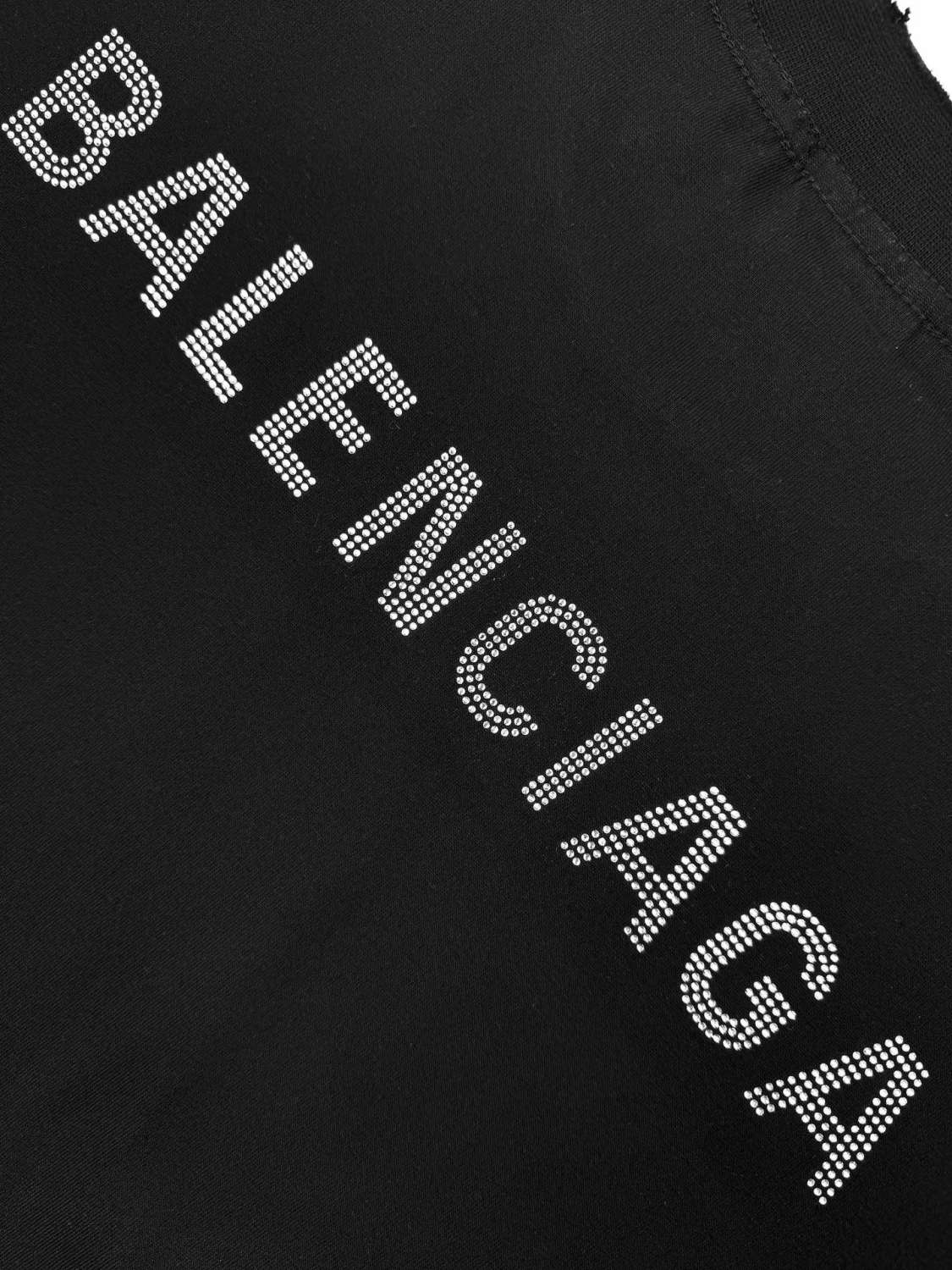 Balenciaga Men's Summer Hot Drill Logo Letter Print Black Cotton Short Sleeve T-Shirt #75455