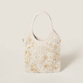 MiuMiu IVY Women's Solid Colour Floral Embroidery Steel Hardware Accessories Cotton Shoulder Crossbody Handbag Bag Bags #76742