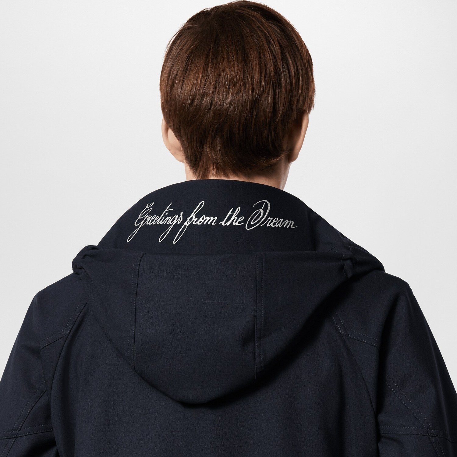 Louis Vuitton Men's Solid Logo Embroidered Hooded Zipper Blue Long Sleeve Fitted Parker Jacket Coat #71458