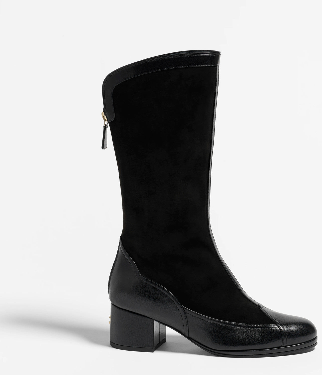 Chanel Women's Sheepskin Calfskin Round Toe Zipper High Top Boots Autumn and Winter Solid Color Chunky Heel Casual Shoes Ngvp #2138
