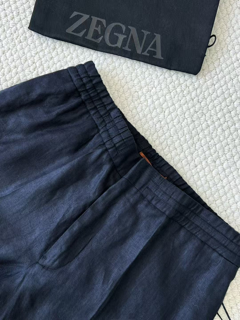 Ermenegildo Zegna Men's Spring And Summer Solid Color Casual Comfortable Elastic Waist Trousers Pants #75522