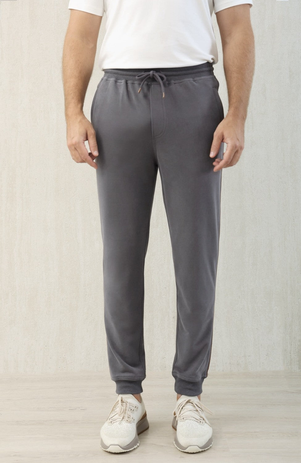 Brunello Cucinelli Men's Lace-up Sweatpants Four Seasons Solid Color Cotton Casual Drawstring Trousers Pants Ngvp #1767