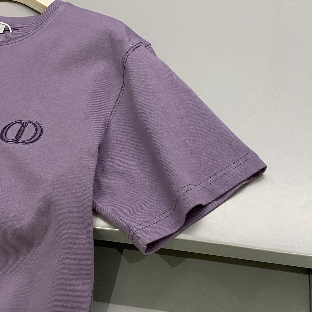 Dior Men's Summer Solid Color Embroidered Logo Round Neck Cotton Short Sleeve T-Shirt #99796