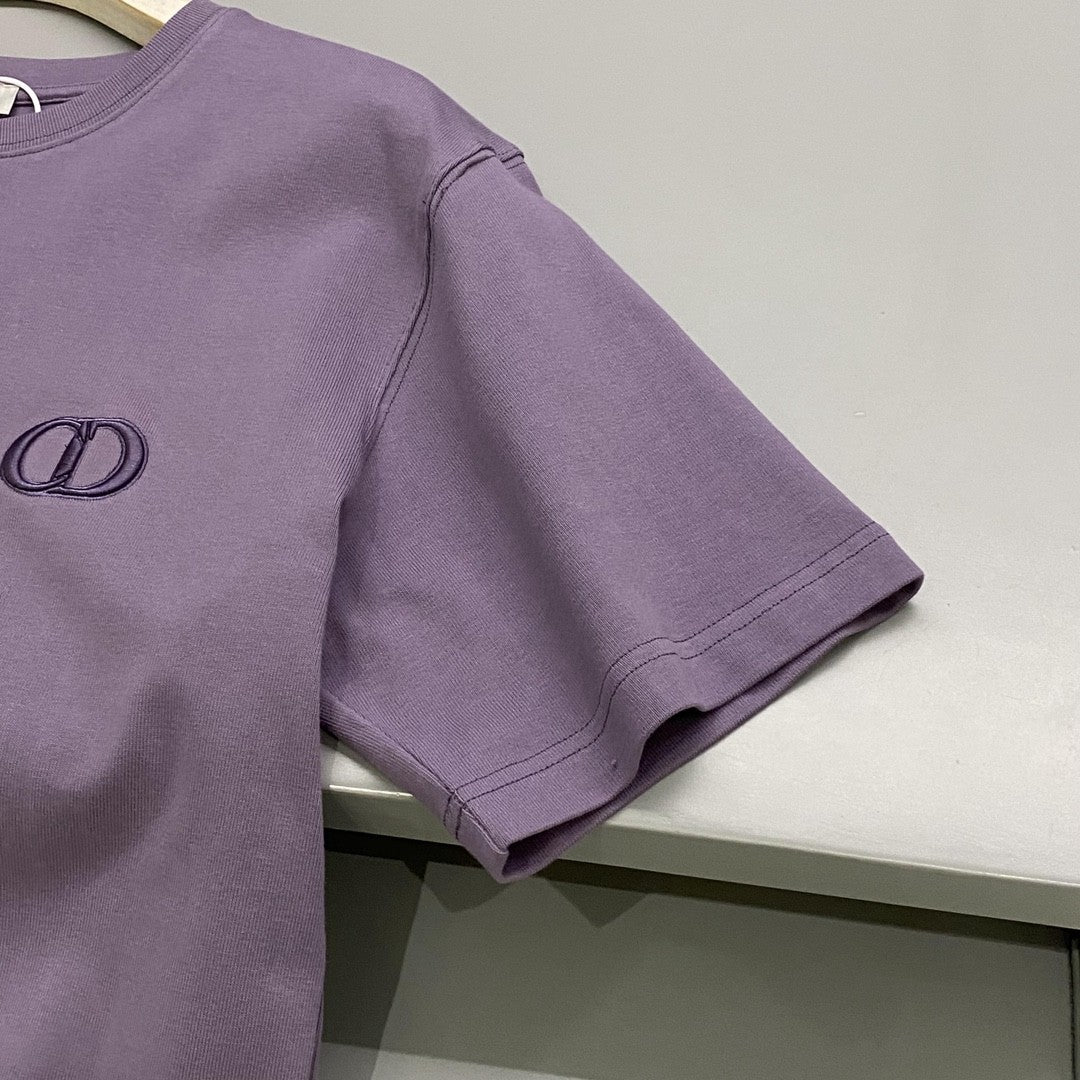 Dior Men's Summer Solid Color Embroidered Logo Round Neck Cotton Short Sleeve T-Shirt #99796