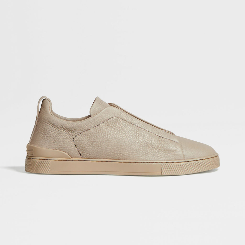 Ermenegildo Zegna Men's Solid Color Leather Fabric Simple Flat Casual Shoes #77223