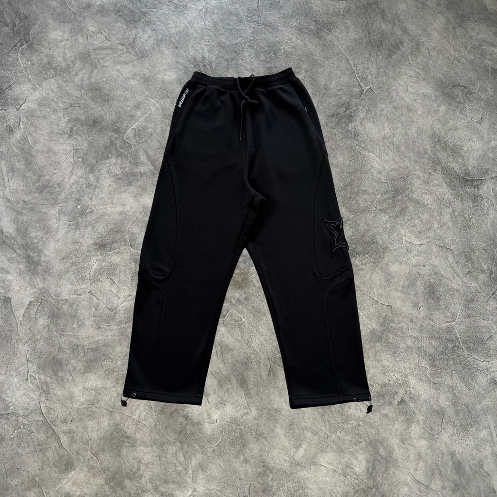 Mertra Split Panel Sweatpants Black