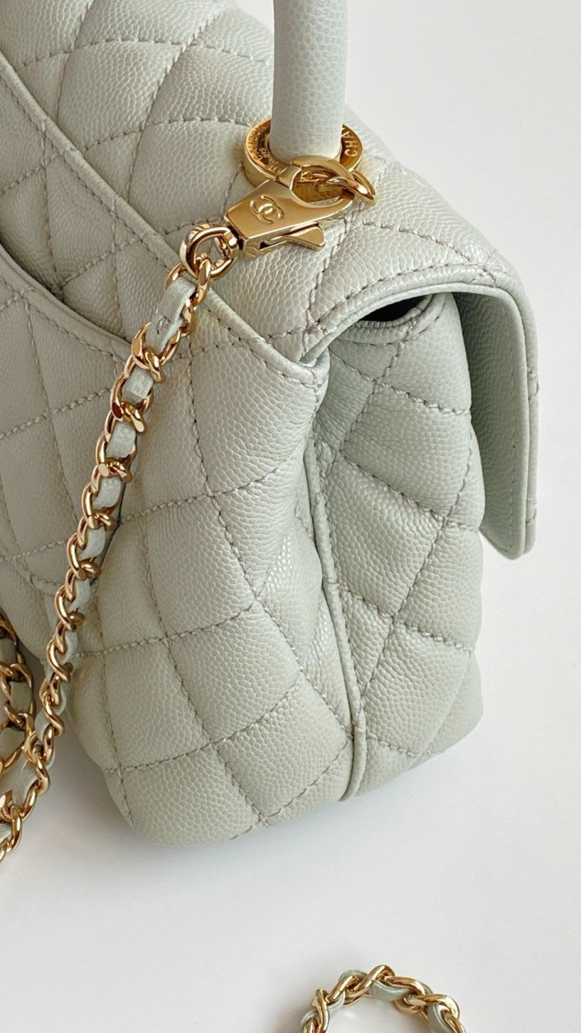 Chanel Women's Classic Leather Handbag Mini Checkered Leather Chain Strap Grained Embossed Calfskin Chain Bag Tote Bag Bags AS2215-B05061-94305 #78692