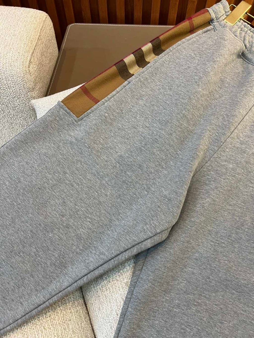 Burberry Men's Spring & Fall Side Check Crop Cotton Drawstring Knit Sweatpants Pants #72529