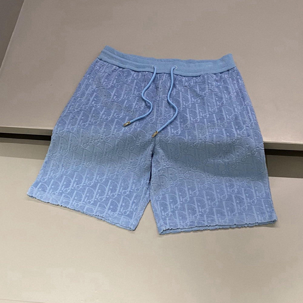 Dior Men's Summer Monogrammed Jacquard Solid Color Lace-Up Shorts Pants #98871