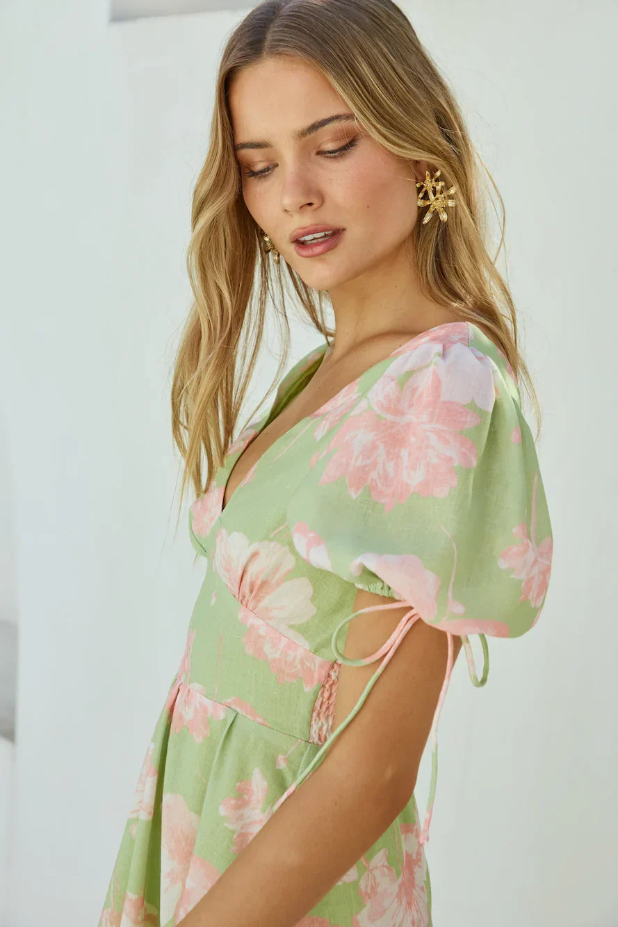 Blossom Season Maxi Dress Green