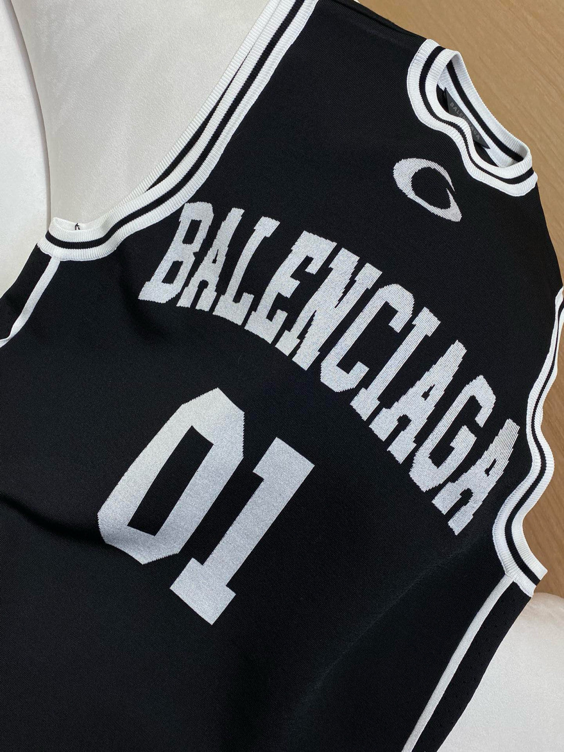 Balenciaga Men's Summer Basketball Series Black and White Jacquard Sports Knit Tank Top Casual Athletic Shorts Set Suit #76417