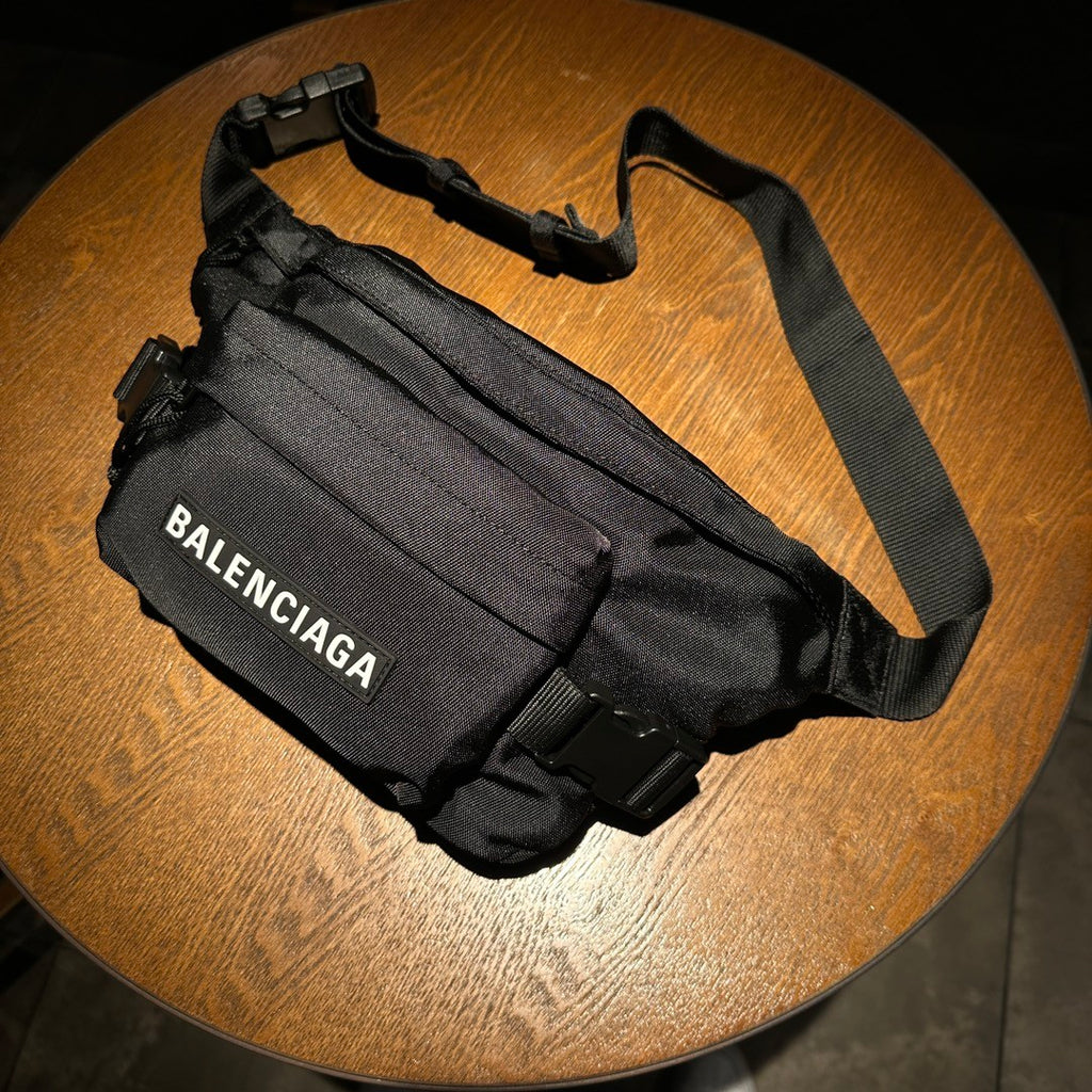 Balenciaga Men's Logo Zipper Closure Recycled Nylon Chest Bag Casual Solid Color Single-Shoulder Crossbody Waist Bag Bags 7708812AAUU1000 #81557