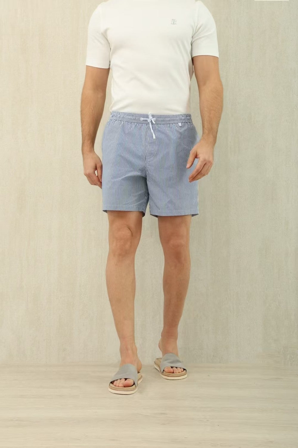 Loro Piana Men's Summer Letter Solid Color Mid Waist Tie Straight Bay Swim Shorts Ngvp #9959
