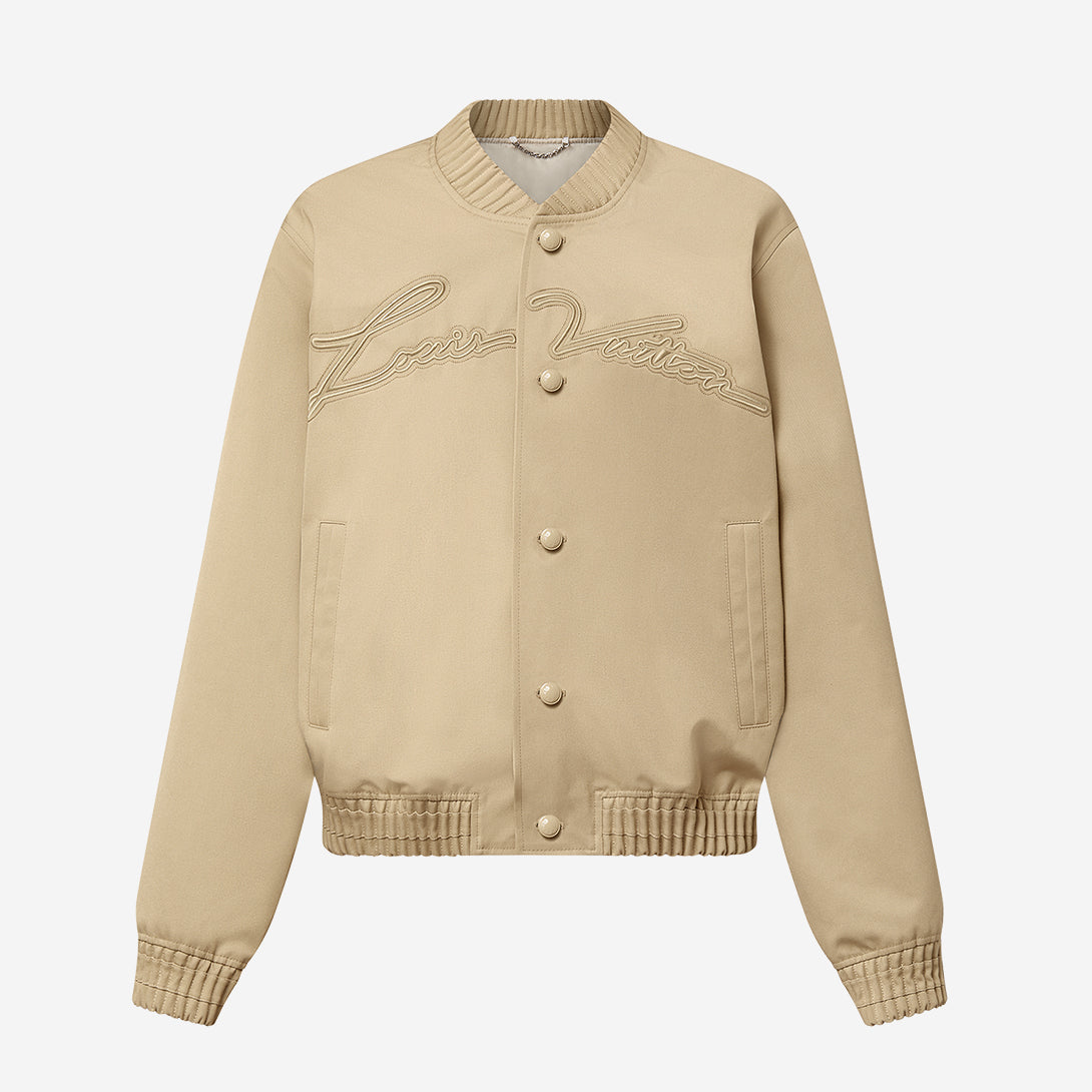 Louis Vuitton Men's MONOGRAM Reversible Windproof Jacket Spring And Autumn Logo Embroidery Zipper Long Sleeve Fitted Coat #71824