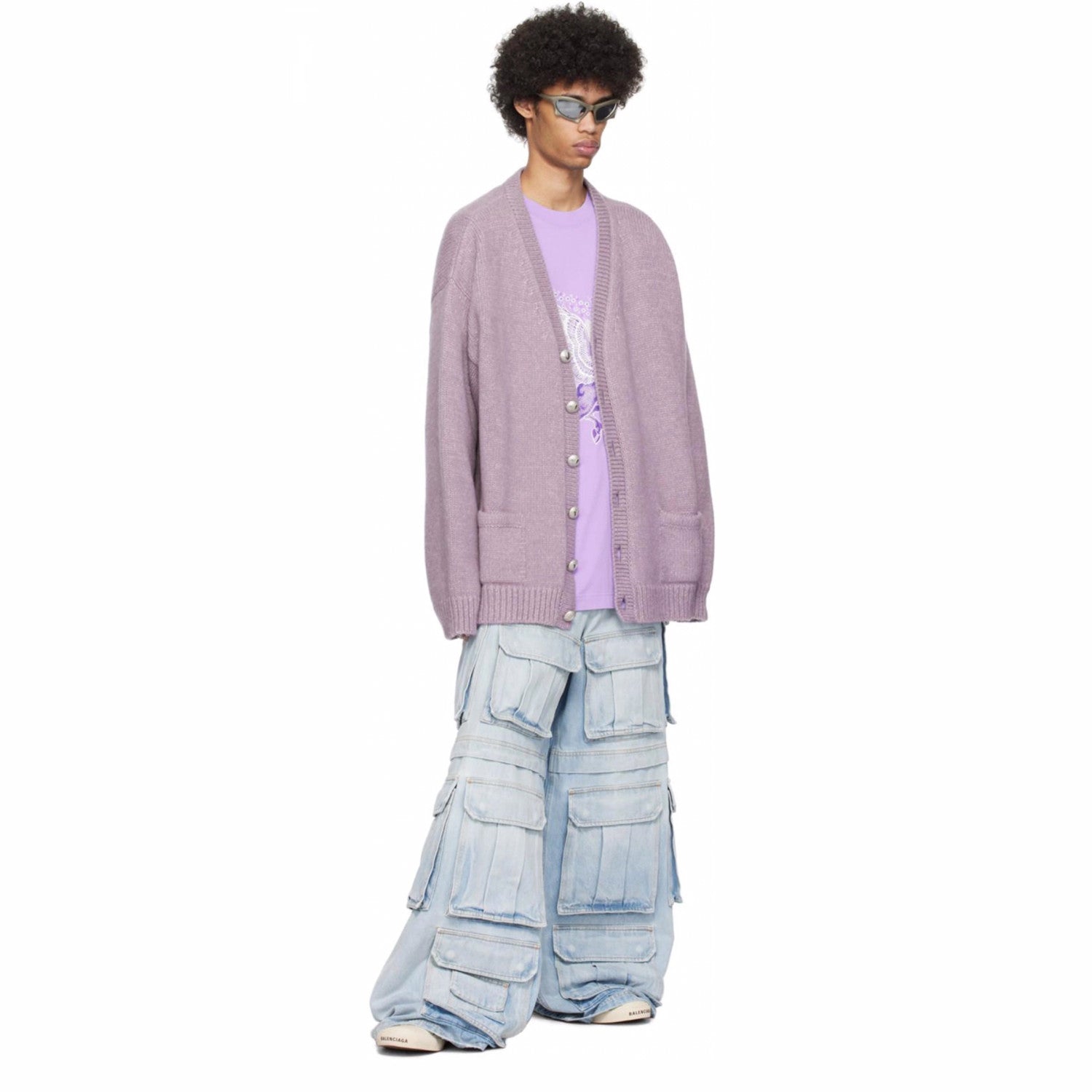 Vetements Men's Women's Cotton Washed Denim Trousers Zipper Multi-pocket Fitted Wide Leg Work Pants Ngvp #8232