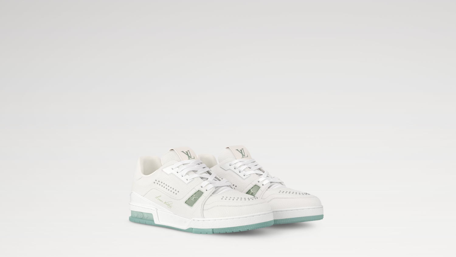 Louis Vuitton Men's & Women's LV Trainer Sneakers All-Season Low-Top Solid-Color Round-Toe Lace-Up Leather Casual Shoes #81532