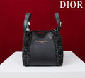 Dior Women's Solid Color Tweed & Leather Tote Shoulder Bag Bags #75973