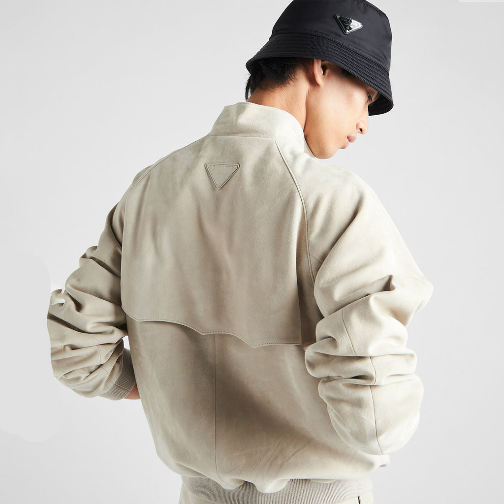 Prada Mens Suede Bomber Jacket Spring And Autumn Classic Solid Color Fashion Casual Fitted Jacket Coat Ngvp #8761
