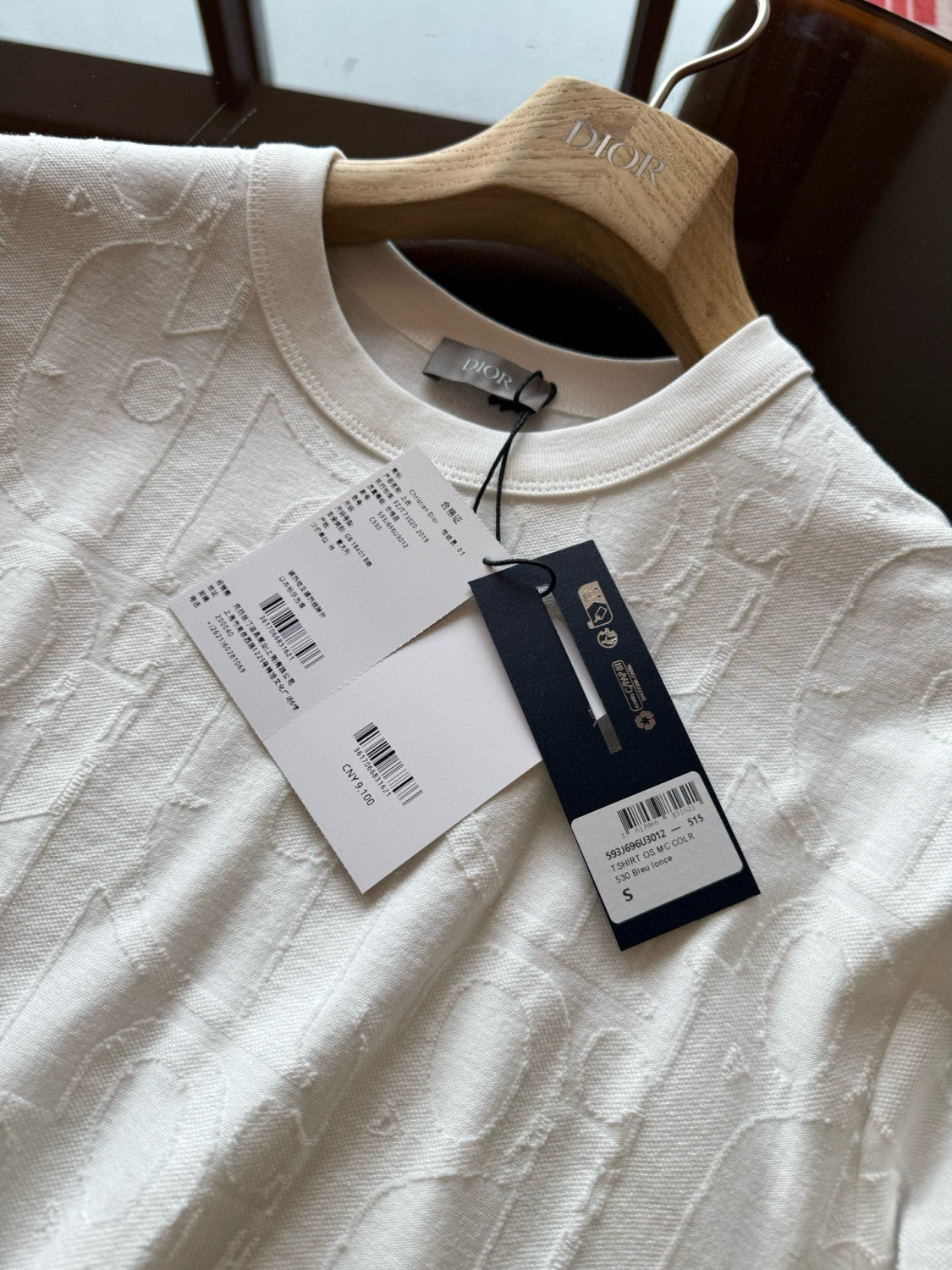 Dior Men's Summer Solid Colour Cotton Loose Plain Knit Printed Short Sleeve T-Shirt #76976