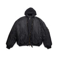 Balenciaga Men's Spring And Autumn Black Patchwork Hooded Pilot Loose Long Sleeve Cotton Jacket Ngvp #6958