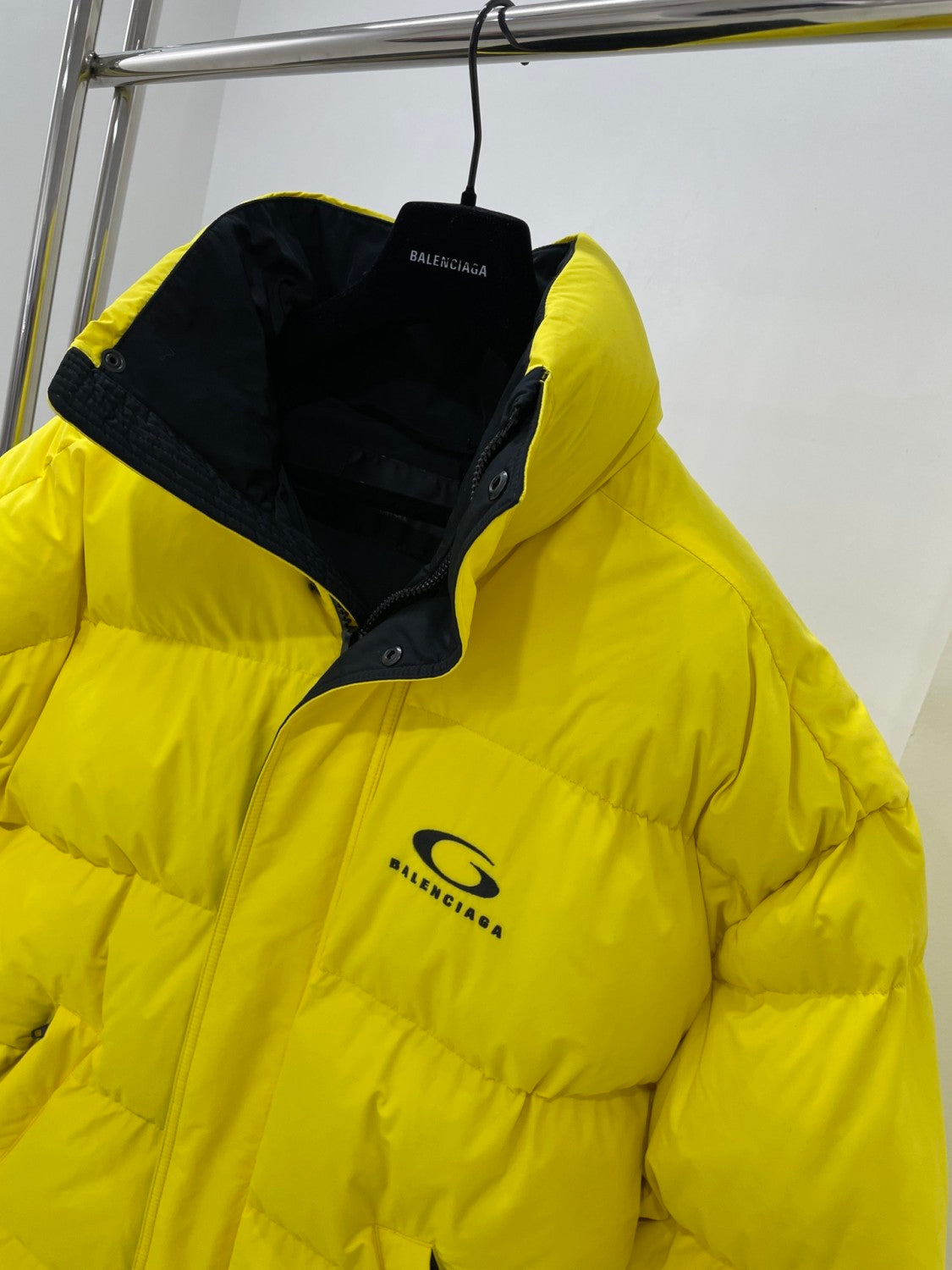 Balenciaga Men's Autumn and Winter Solid Color Letter Printed Single Breasted Zipper Long Sleeve Puffer Down Jacket #74481
