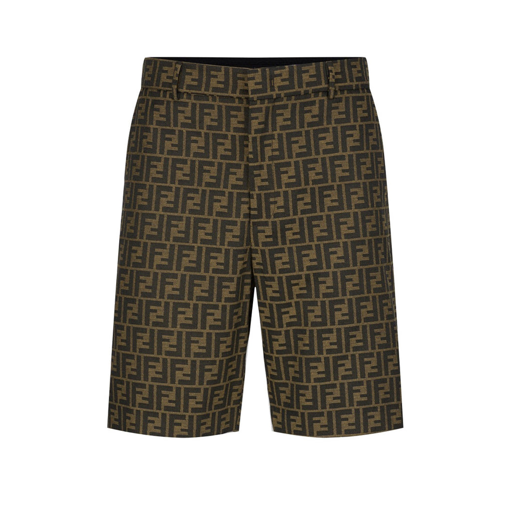 Fendi Men's Summer Solid Colour Letter Logo Print Bermuda Shorts Pants #75239