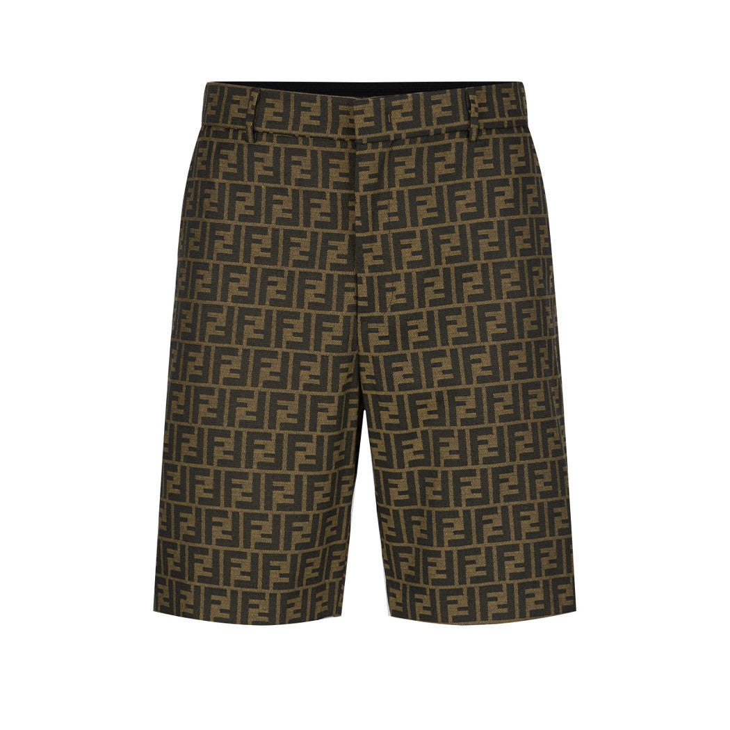 Fendi Men's Summer Solid Colour Letter Logo Print Bermuda Shorts Pants #75239
