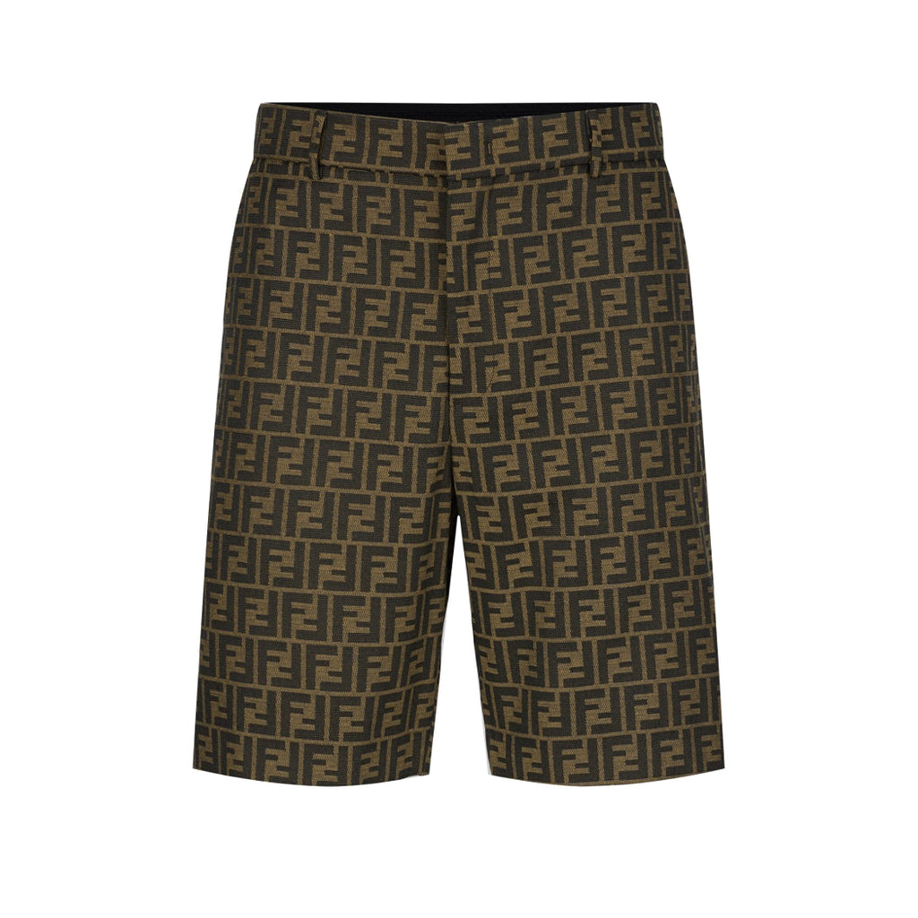 Fendi Men's Summer Solid Colour Letter Logo Print Bermuda Shorts Pants #75239
