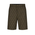 Fendi Men's Summer Solid Colour Letter Logo Print Bermuda Shorts Pants #75239