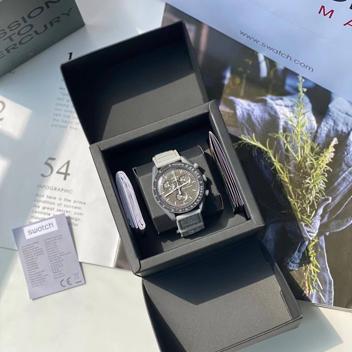 OMEGA Quartz Ceramic Planet 42mm Magic Wristband Casual Watch #81212