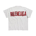 Balenciaga Men's Summer Solid Color Tape Letter Print Round Neck Cotton Short Sleeve T-Shirt #77438