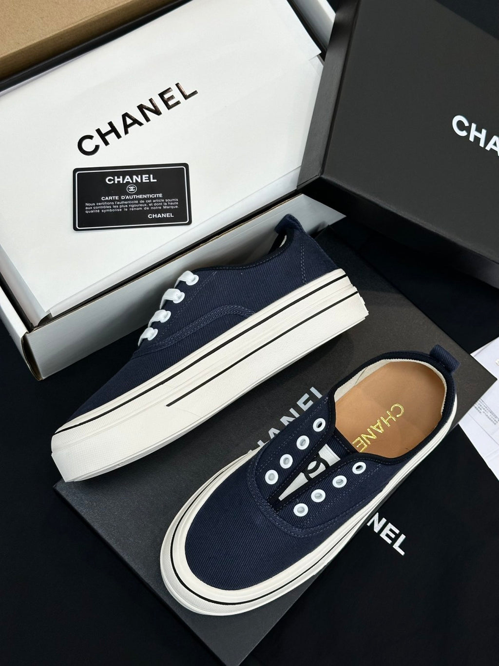 Chanel Platform Canvas Shoes #386499