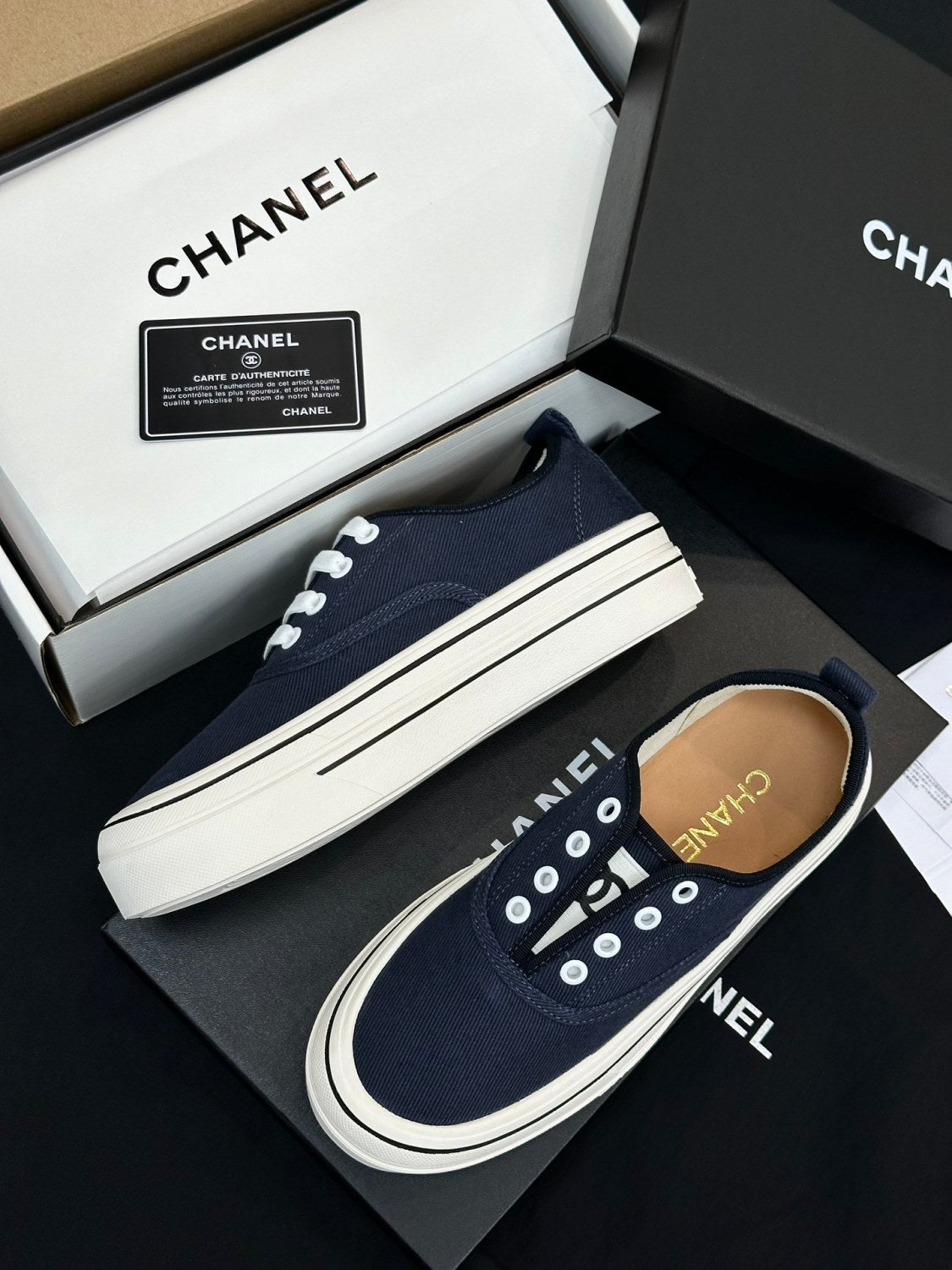 Chanel Platform Canvas Shoes #386499