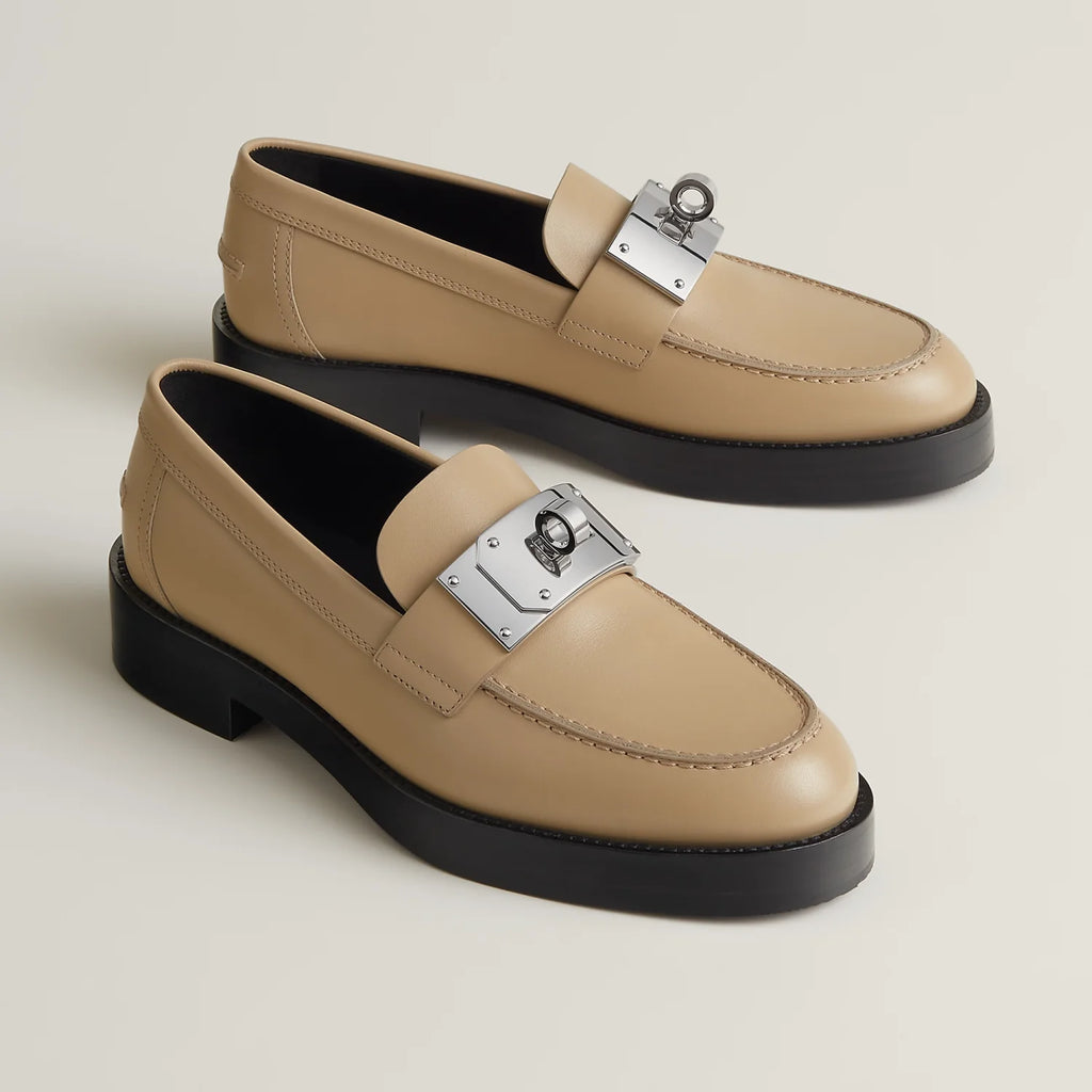Hermes Hot loafer Beige #334035