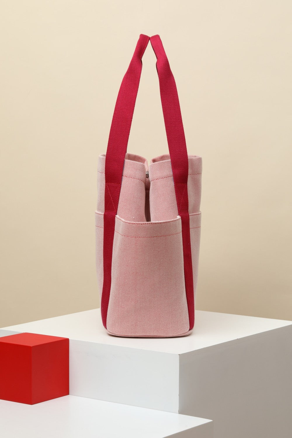 Hermes Unisex Fashion Casual Wool Linen Cotton Color Block Parenting Bag Shoulder Bag Tote Bag Bags #78794