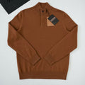 Ermenegildo Zegna Deep Foliage Mélange Color Oasi Cashmere Zipper Penguin Collar Sweater Men's Luxury Knitted Sweater Autumn And Winter Bottom Warm Fashion Trend Knitting Ngvp #2451