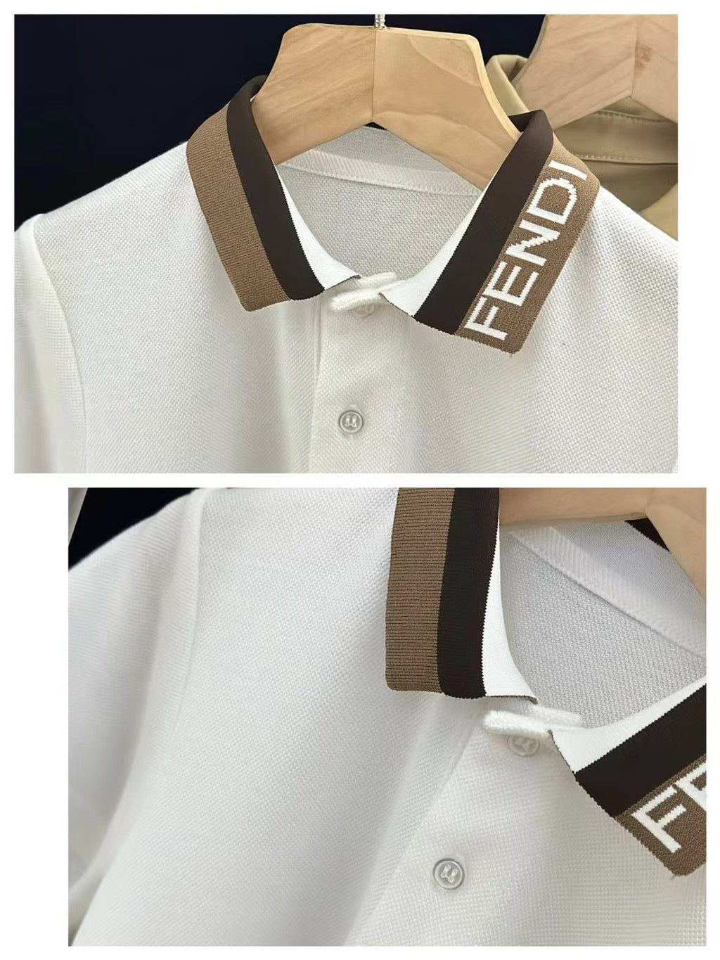 Fendi Kid's Summer Fashion Solid Color Lapel Printed Casual Short-Sleeved Polo Shirt #31264