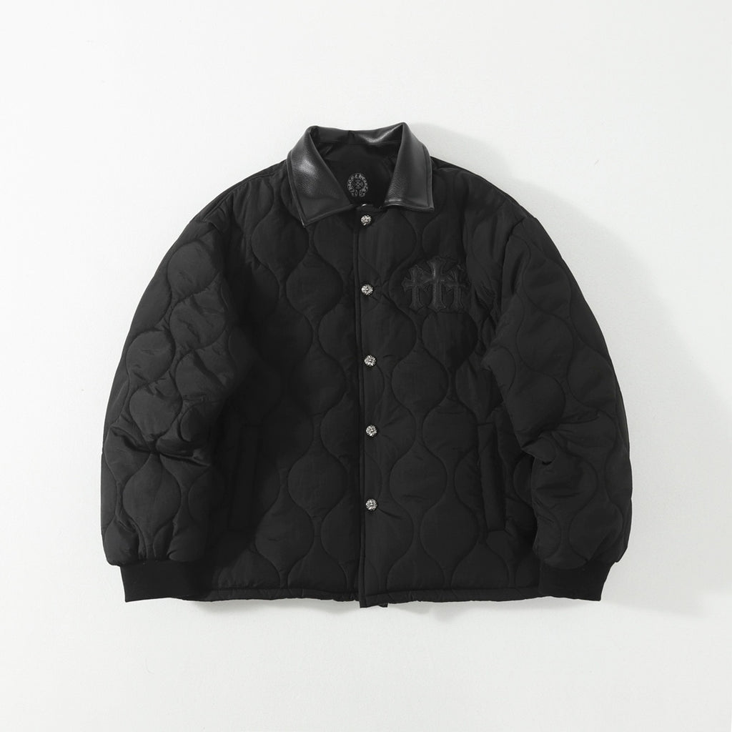 Chrome Hearts Men's & Women's Fall/Winter Fashion Casual Solid Color Lapel Single Breasted Jacket with Cross Pattern Silver Buttons Jacket #79113