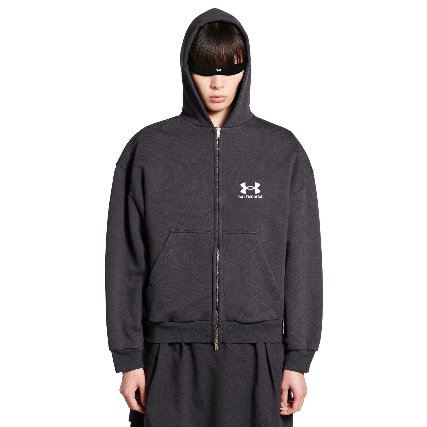 Balenciaga Men's And Women's Spring And Fall Embroidery Letter Print Hooded Zipper Long Sleeve Jacket #74215