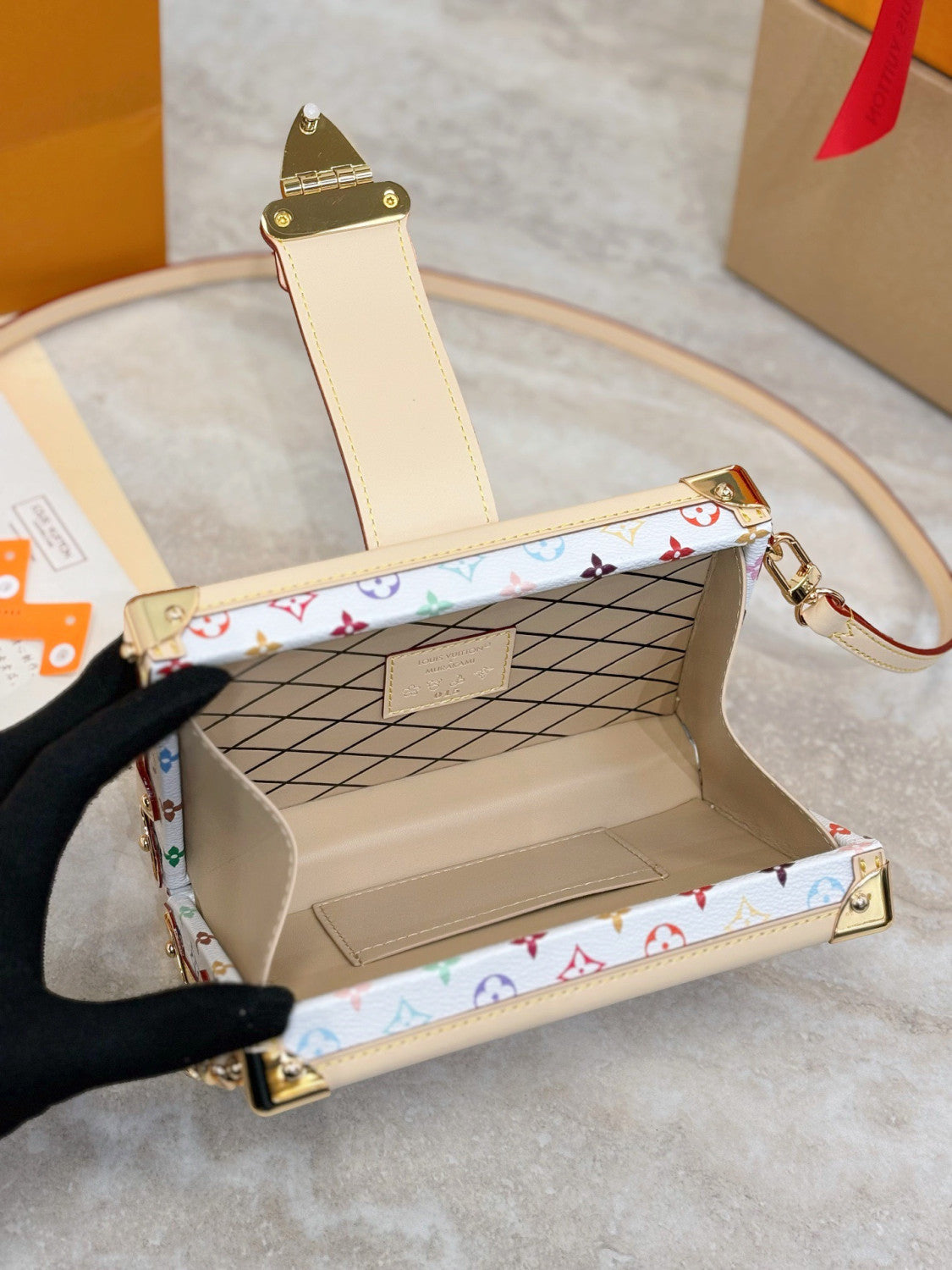 LOUIS VUITTON LV x TM_Petite Malle Monogram Women Handbags #382641