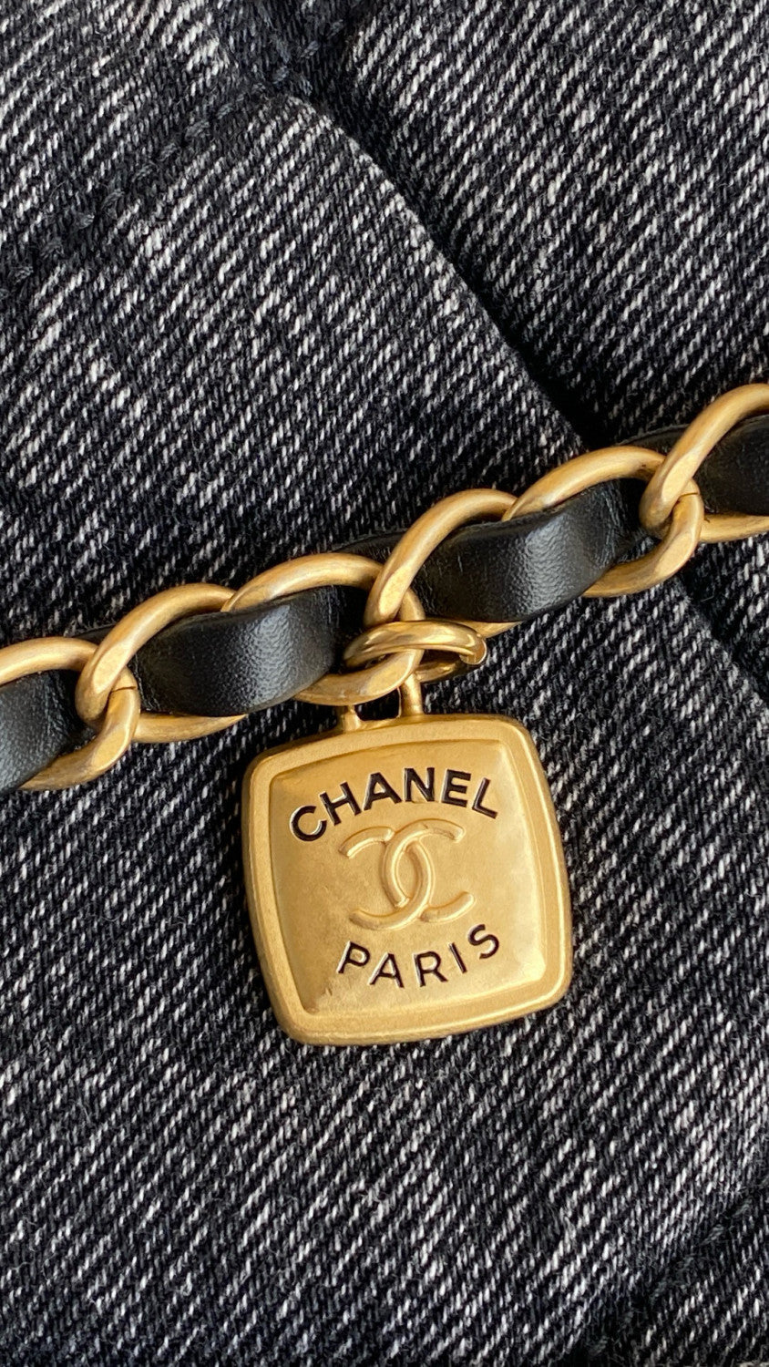 Chanel Women's Fashion Classic Solid Color Logo Denim Quilted Tote Shoulder Chain Bag Bags #79349