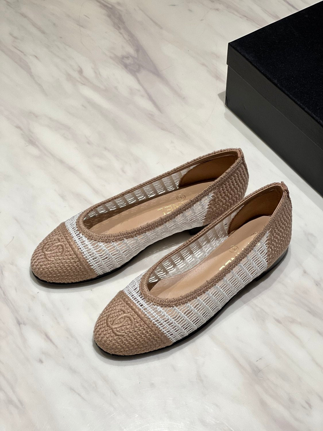 Chanel Women's Summer Colour-Block Knitted Casual Ballet Flats Shoes #76994