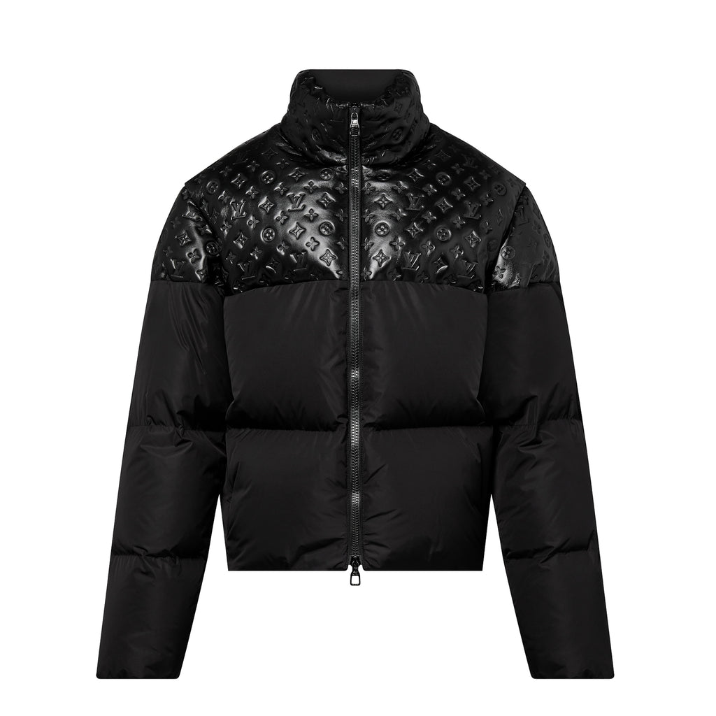 Louis Vuitton Patchwork Leather Puffer Down Jacket #96684