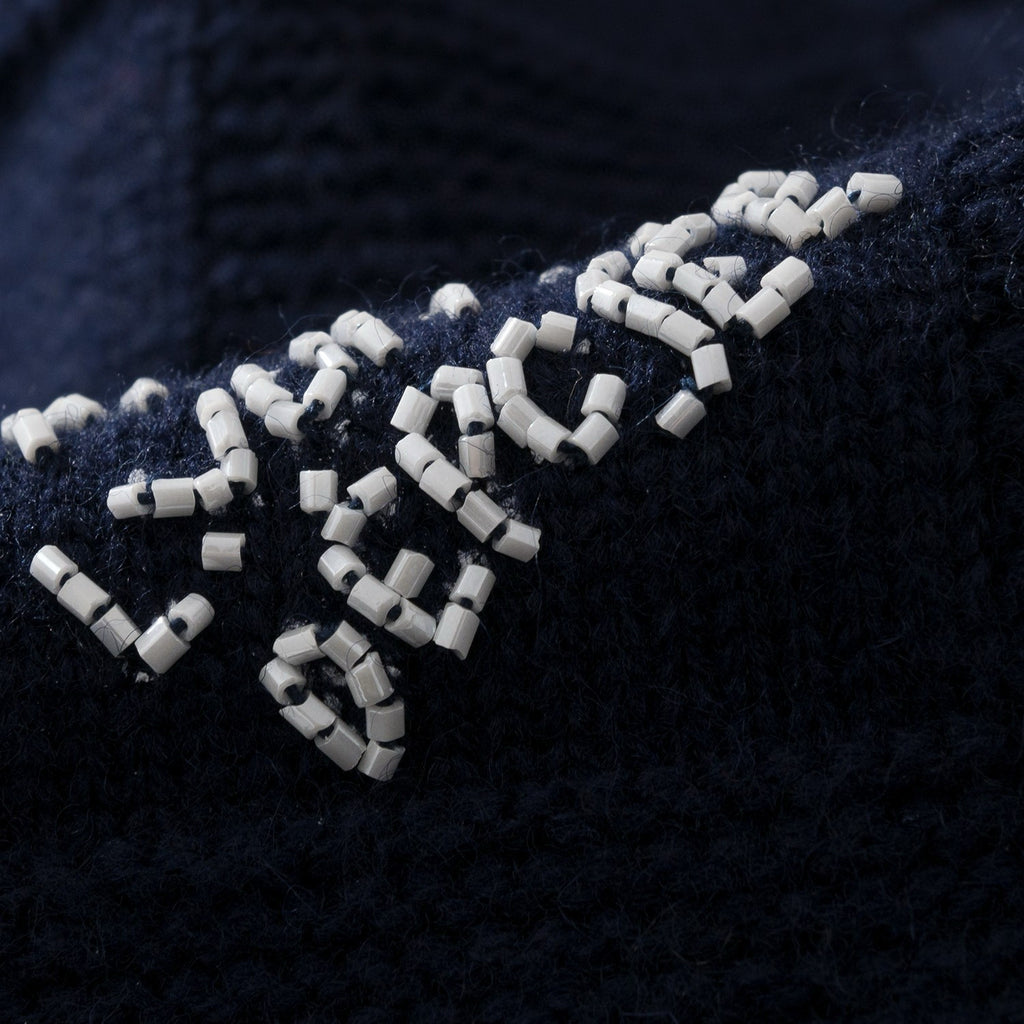 Louis Vuitton Men's Spring and Autumn Letter Embroidery Blue Crew Neck Casual Pullover Wool Sweater #98436