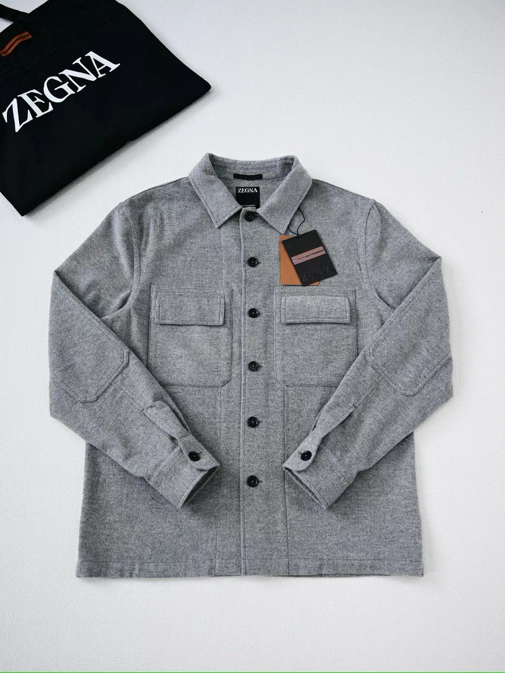 Ermenegildo Zegna Oasi Cashmere Alba Shirt Jacket Men's Luxury Solid Color Temperament Wool Shirt Fashion Casual Lapel Single Breasted Shirt Jacket Ngvp #2493