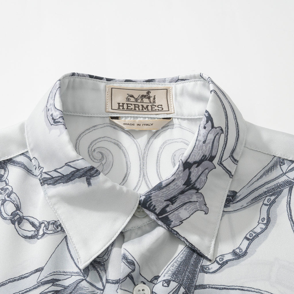 Hermes L'Instruction du Roy Patine Technology Silk Shirt #324920